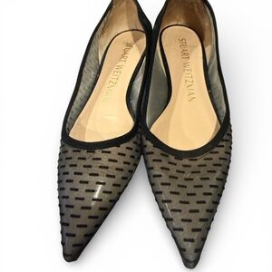 Stuart Weitzman TASHA Black Mesh/Suede Flats